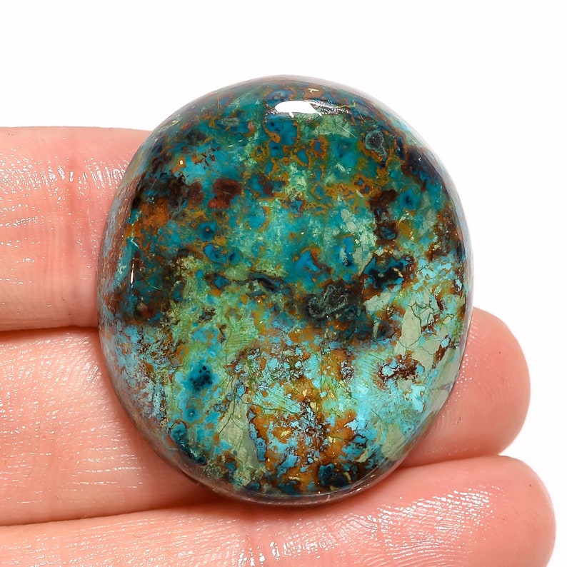 Quality 100/% Natural Azurite Chrysocolla Oval Shape Cabochon Loose Gemstone For Making Jewelry 34X30X7 mm MK-491 59 Ct Splendid AAA