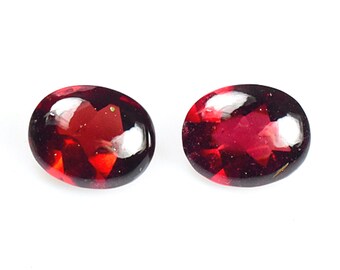 AAA Quality Natural Mozambique Garnet Faceted Oval Pair: Gemstones 6.2 Ct 10X8X4.3mm Jewelry Making