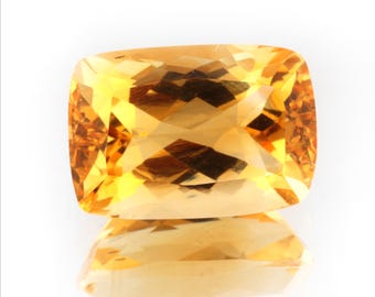 Natural Citrine Faceted Radiant Cut Loose Gemstone: Top Grade Quality, 7.05 Carat 14X9.7X7.5 mm