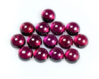 Natural Rhodolite Garnet Cabochons Round Shape 14Pcs Lot: 11.90 Ct 5X5X3mm for Jewelry Making