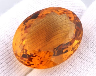 Top Grade Quality Natural Golden Citrine Faceted Oval Loose Gemstone, 25.43 Carat  23X17X10.7 mm