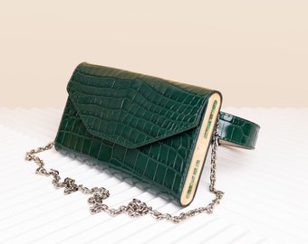 CROCO HAND BAG, umweltfreundliche Tasche, Kalbsleder Geldbörse, Brautjungfern-Handtasche mit Edelstahl-Hardware, Luxusdesigner-Handtasche für Frauen