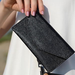 Cartera de cuero elegante – Cartera premium hecha a mano para mujer – Monedero compacto para mujer