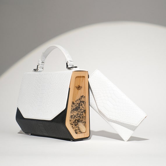 python embossed leather handbags