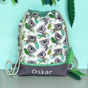 Koala gym bag / gym bag with name / personalized fabric bag for children / sports bag for kindergarten / laundry bag for daycare