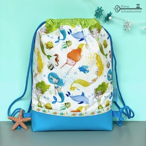 Mermaid gym bag / gym bag with name / personalized fabric bag for children / kindergarten bag for change of clothes