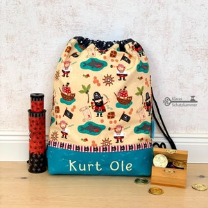 Pirate gym bag / gym bag with name / personalized sports bag / fabric bag for children / laundry bag for daycare