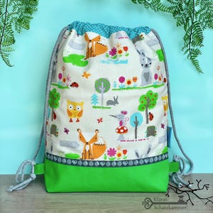 Forest Friends Gym Bag / Gym Bag with Name / Personalized Fabric Bag for Kids / Carrier Bag for Daycare / Laundry Bag / Forest Animals