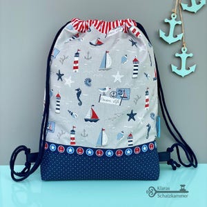 Ocean Life gym bag / gym bag with name / personalized fabric bag for children / kindergarten bag for change of clothes