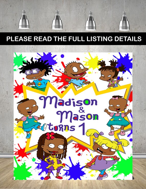 African American Rugrats Vinyl Backdrop Birthday Party Decor Etsy