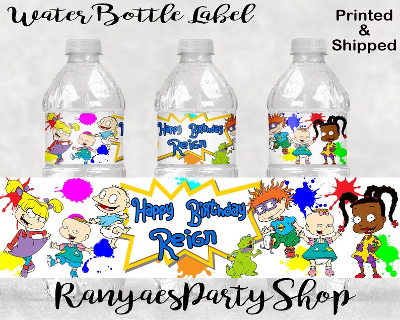 Rugrats Water Bottle Label Rugrats Party Supplies Rugrats | Etsy