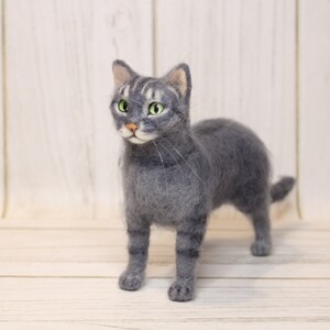 Anpassat husdjursporträtt tovad katt, minnesporträtt av katt, liten kattunge, miniatyr tovad katt, tovad djurkatt bild 10