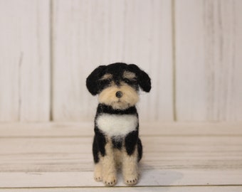 Custom pet portrait needle felted dog, pet portrait dog memorial, Replica dog, portrait animal dog