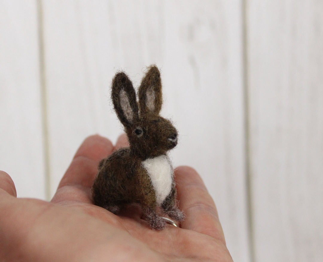 Tiny Felted Bunny, Felted Miniature Bunny, Needle Felted Rabbit ...