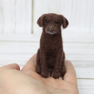 Custom pet portrait dog Felted Sculpture Dog Lover Gift felt memorial miniature pet