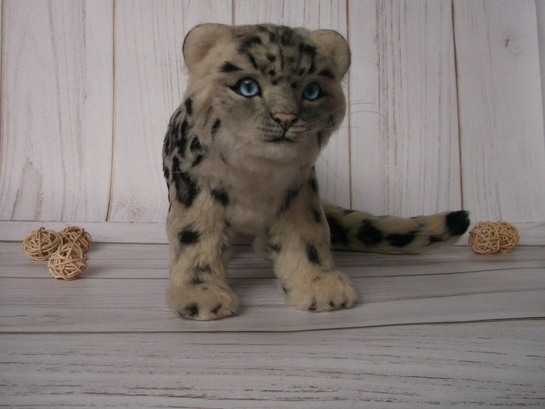 Snow Leopard Needle Felted, Snow Leopard Felt, Cat Needle Felted ...