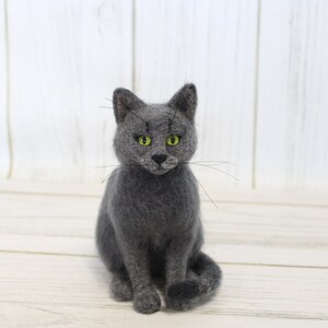 Anpassat husdjursporträtt tovad katt, minnesporträtt av katt, liten kattunge, miniatyr tovad katt, tovad djurkatt bild 5