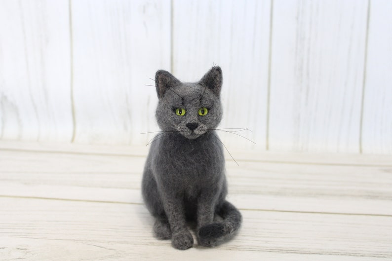 Anpassat husdjursporträtt tovad katt, minnesporträtt av katt, liten kattunge, miniatyr tovad katt, tovad djurkatt bild 5