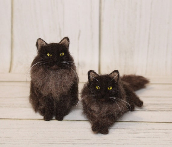 Custom Felted Cat Sculpture, Wool Felt Cat Portrait, Realistic Cat Replica, Pet Loss Keepsake, Personalized Cat Memorial Gift