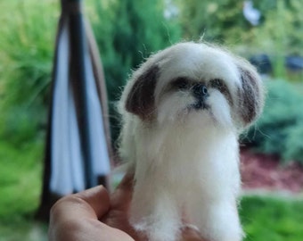 Felted dog memorial Custom needle felted dog Miniature Felted  dog portrait of a personal dog