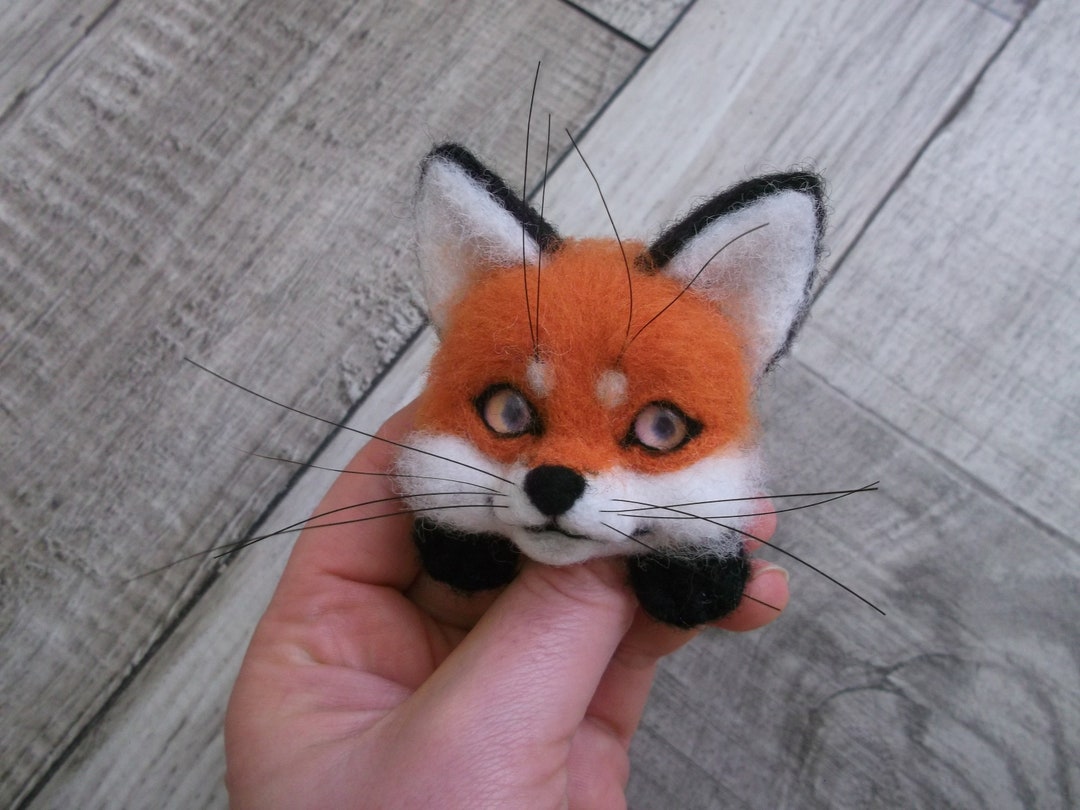 Brooch Fox Needle Felted, Fox Portrait, Brooch Wool Fox Etsy