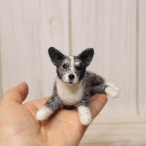Custom pet portrait needle felted dog, pet portrait dog memorial, Replica dog, portrait animal dog