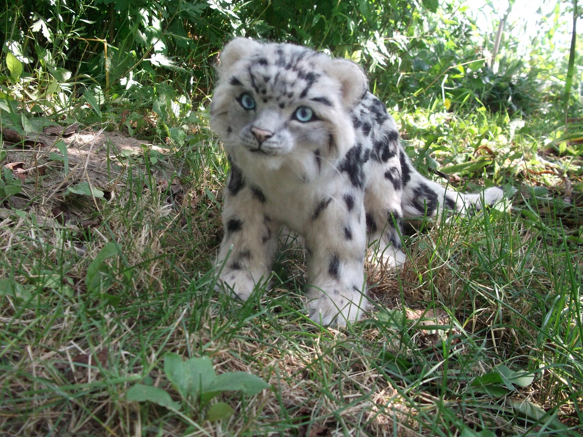 Snow Leopard Needle Felted Snow Leopard Felt Cat Needle - Etsy