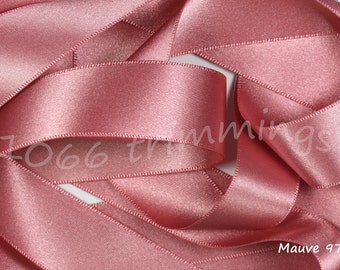 Mauve 977 Berisfords Double Satin Ribbon  3mm 7mm 10mm 15mm 25mm 35mm 50mm 70mm Short Lengths and Full Reels Free P&P