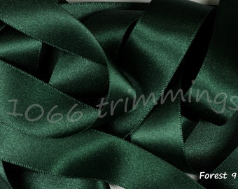 Forest Green 969 Berisfords Double Satin Ribbon  3mm 7mm 10mm 15mm 25mm 35mm 50mm 70mm Short Lengths and Full Reels Free P&P