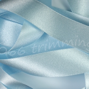 Sky Blue 3 Berisfords Double Satin Ribbon  3mm 7mm 10mm 15mm 25mm 35mm 50mm 70mm Short Lengths and Full Reels Free P&P