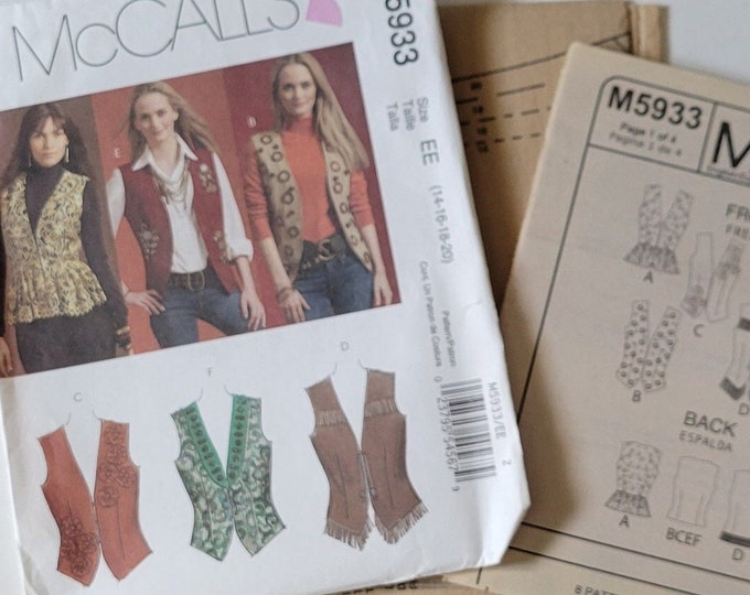 Vest Sewing Patterns for Womens Vest Tops Mccalls Patterns M5933 5933 ...