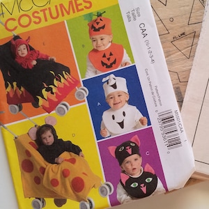 Halloween-kostuums baby naaipatroon voor kinderwagens peuter, McCalls M5501 maat 1/2 1 2 3 4 kinderwagen decor duivel pompoen muis spook