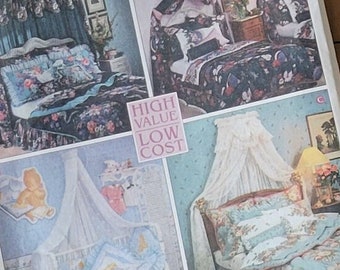 Canopy Bed Curtains Sewing Patterns Quick Canopies Simplicity Patterns 9401 Daisy Kingdom Vintage 90s Uncut Printed 1995
