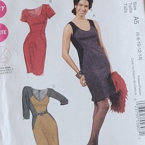 Fitted Dress Sewing Patterns for Womens Dresses Sleeveless & Short Sleeve McCalls Patterns M6394, Women Size 6 8 10 12 14 Uncut Printed 2011