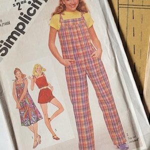 Girls Summer Dress Sewing Patterns for Tweens Jumpsuit, Simplicity 9984 Teen Size 9 Uncut
