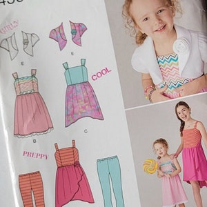 Toddler Sewing Patterns for Girls Dress Bolero and Leggings, Simplicity Patterns 1436, Toddler and Girls Size 3 4 5 6 Uncut Printed 2014