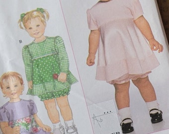 Baby Dress Sewing Patterns for Infant Dresses & Panties, Simplicity 7890 Infant Size Newborn S M L Uncut Print 1997