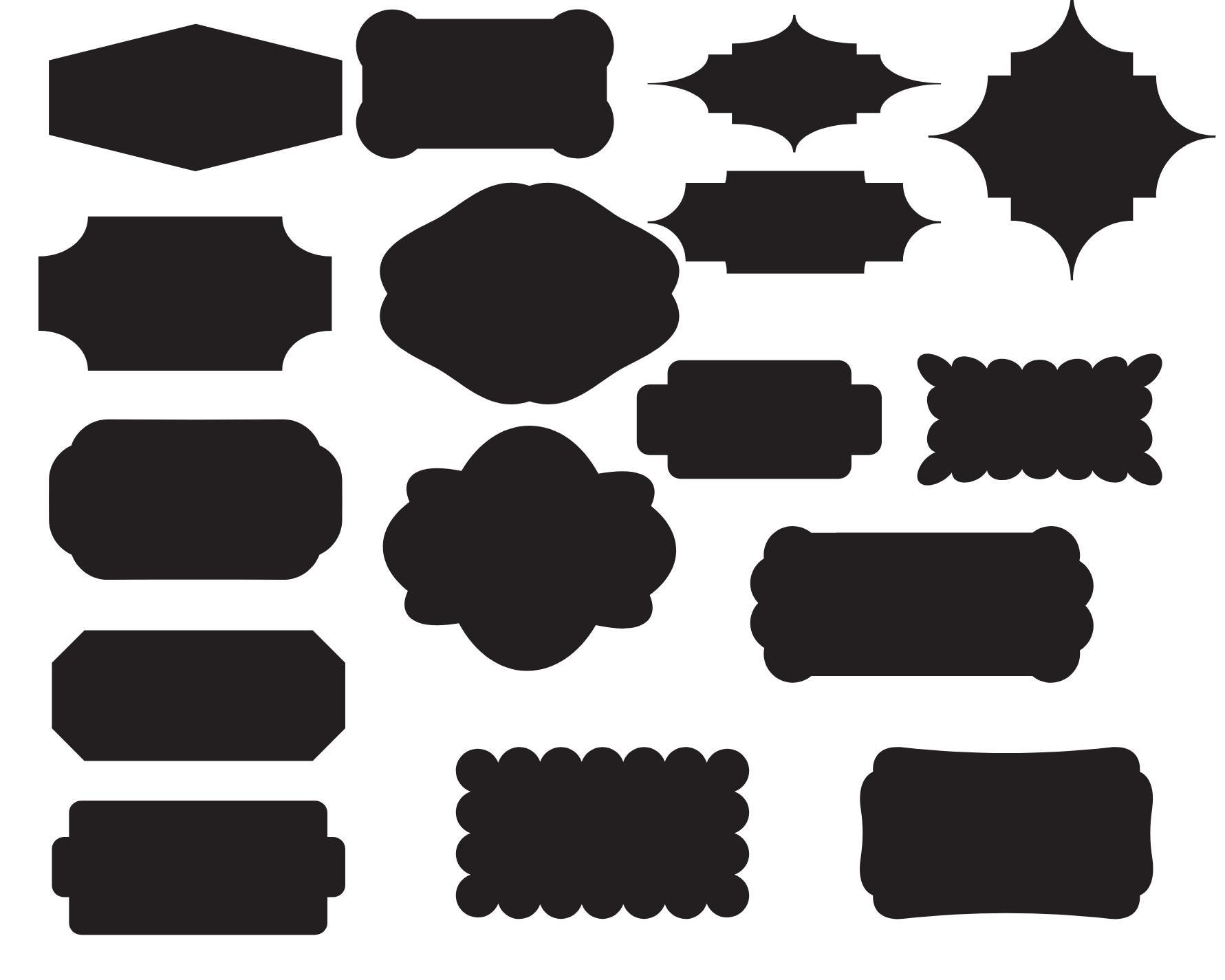Bracket Frame Bundle Sign Shapes SVG Clipart Vintage Labels Tags Laser ...