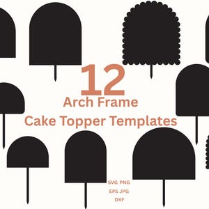 Ensemble de fichiers SVG en arc de cercle pour gâteau d'anniversaire personnalisé, fichiers découpés au laser, décoration de gâteau de mariage vierge bricolage formes Dxf Eps Png