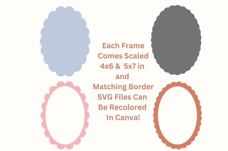 Scalloped Oval Frame SVG Scallop Border PNG Invitation Shapes, Wedding Invite Card Making & Label, Frame Template Digital Frames Png Dxf Eps