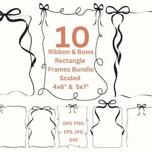 Noeud lunatique cadres SVG rectangle dessiné à la main bordures de ruban PNG, noeud long ondulé faire-part de mariage invitation fabrication de cartes cadre numérique PNG Eps
