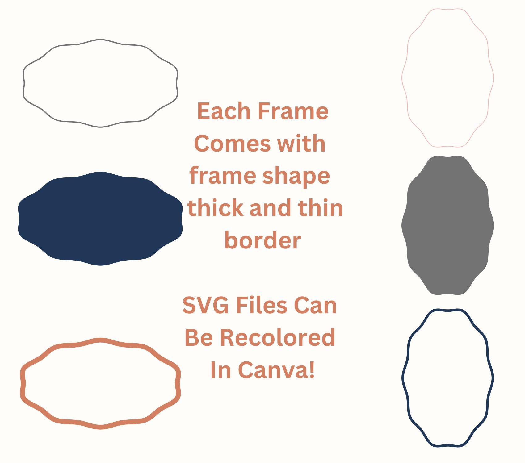 Invitition Shape Text Shape Wavy Invitation Shapes SVG Squiggle Border Clipart, Oval Frame Laser ...