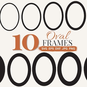 Thick Frame SVG Picture Frame Laser Cut File Oval Frame SVG Bundle Photo Mat Printable, Retro Frames Png Card Making Cake Topper Frame