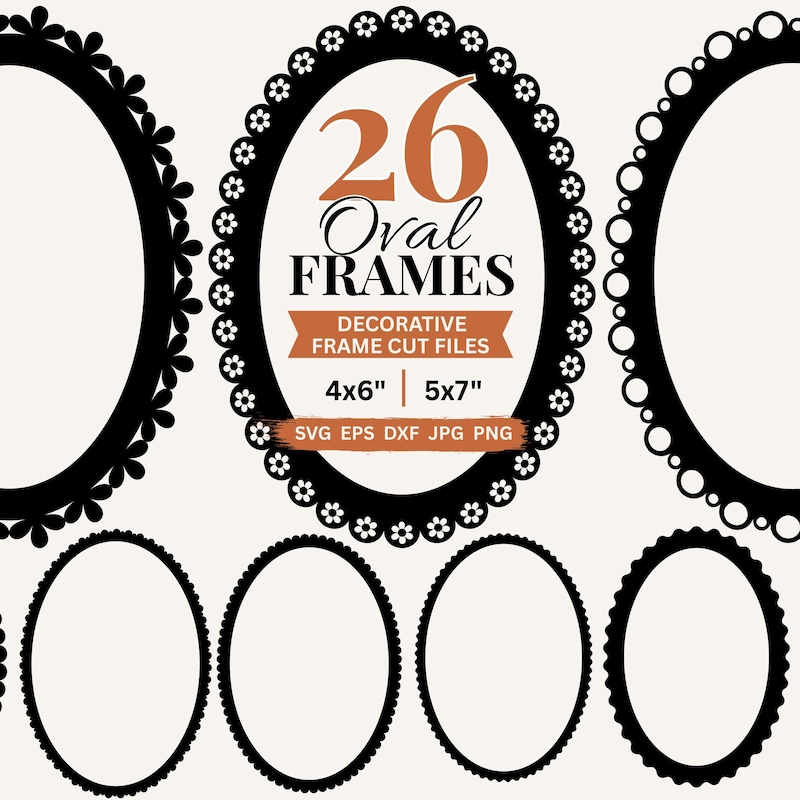 Fancy Circlular R Fancy Oval Clipart - Etsy