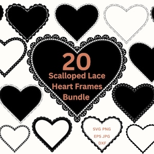 Lace Heart Clipart Lace Heart PNG Scalloped Heart Svg Scallop Frames Svg Heart Shapes Svg, Wedding Invite Card Making, Printable Frames PNG