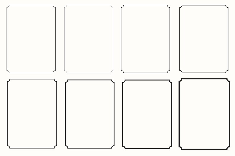 Ute Inverted Border Rectangle Frame SVG Bundle Simple Line Borders Vector Wedding ...