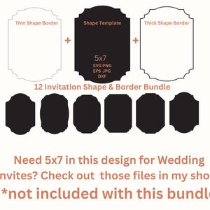 Ornate Shapes SVG Menu Card SVG Wedding Invitation Cut File Laser Cut File Border Clipart, Elegant Invitation Template Cricut Wedding Invite