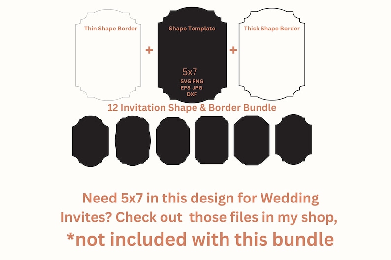 Ornate Shapes SVG Menu Card SVG Wedding Invitation Cut File Laser Cut File Border Clipart, Elegant Invitation Template Cricut Wedding Invite