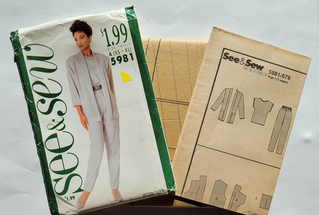 Women Sewing Pattern Top Jacket and Pants Loose Fitting, See & Sew ...