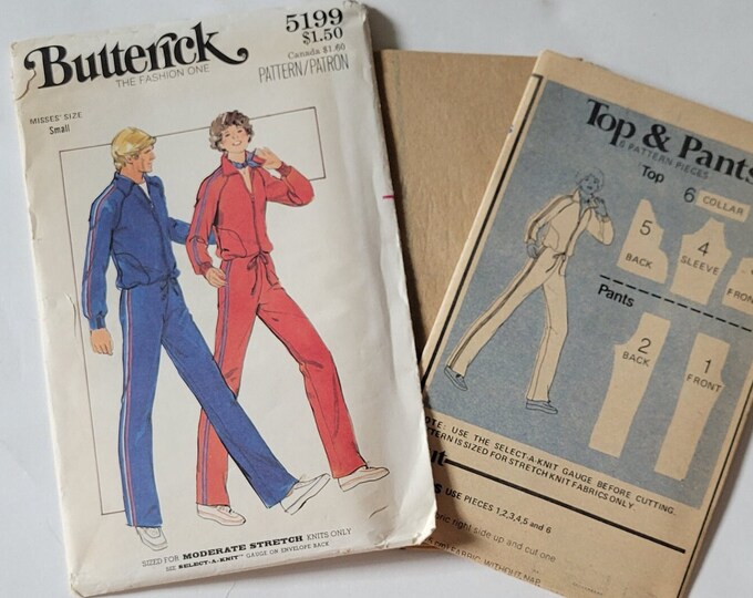 Track Suit Sewing Patterns for Womens Pants and Jacket 70s Vintage ...